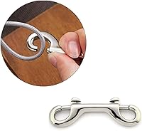 Vista 3 de 2 piezas de correas de doble extremo para perros, ganchos de presión de aleación de zinc de doble extremo, clip de buceo plateado, broches