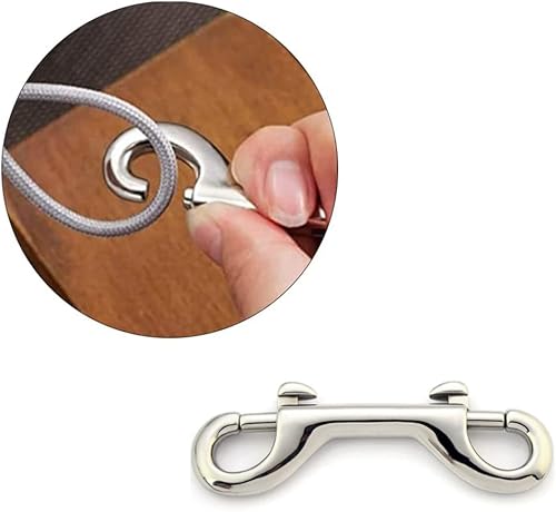 Miniatura 3 de 2 piezas de correas de doble extremo para perros, ganchos de presión de aleación de zinc de doble extremo, clip de buceo plateado, broches de
