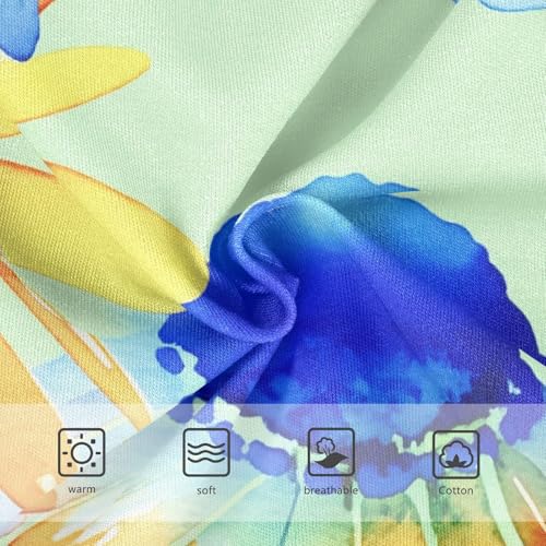 Cotton Girls Underwear Toddler Watercolor Daisies Blue Yellow Girl Panties Cute Personalized Kids Undies Briefs 2t3