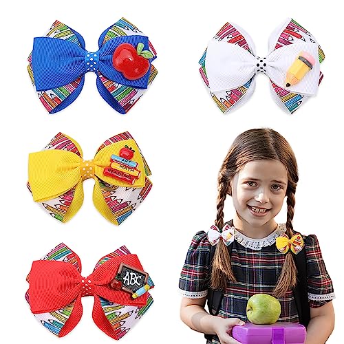 Pinces à cheveux pour la rentrée de 4 pièces multicolores pour fillettes