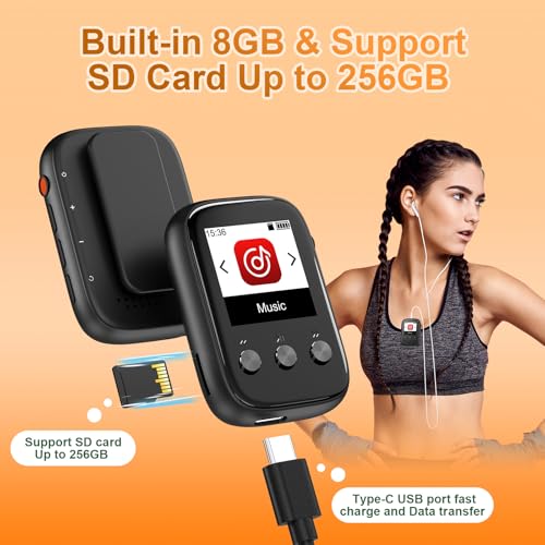 image for Colorcool Portable Kids Mp3 Player with Clip on Back,Small Music Playe