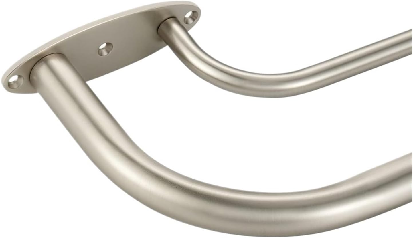 Heavy Duty Adjustable Curtain Rod Wrap Around Extendable Double Curtain Rod Set For Window