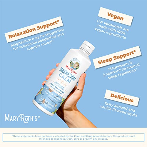 Maryruth Organics, Calm Magnesium Bisglycinate Liquid Supplement For Adults, 1 Month Supply, No Sugar Added, Bone, Nerve, Gut Health, Vegan, Non-Gmo, Gluten Free, 15.22 Fl Oz #TOP7