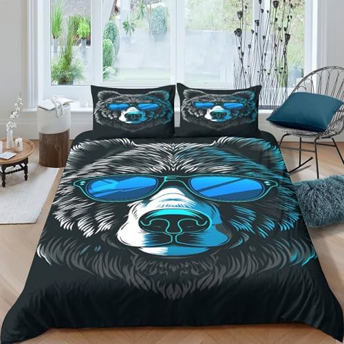 Housse de couette imprimé 3D plage en microfibre hypoallergénique douce