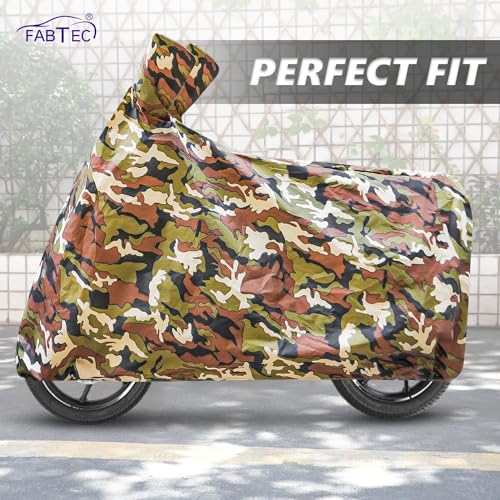 Image of Fabtec Waterproof Bike Cover /Scooty Cover for Bajaj Pulsar RS200(Jungle Print Two Wheeler Cover)
