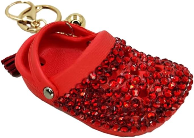 Cute Mini Shoe Charm Keyring Keychains Bling Bling Rhinestone Imitation Shoe Keychain image 5