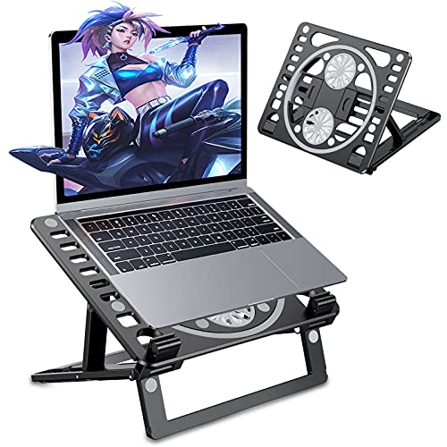 Laptop-Cooling-Pad-Portable-10-17-Inch-Laptop-Stand-with-2-Rotate-Led-Fans-Elevator-6-Angle-Adjustable-Laptop-Cooler-with-Phone-Tablet-Laptop-Notebooks-Stand-Black