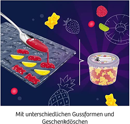 KOSMOS 658106 Fun Science - Fruchtgummi-Labor, vegane Süßigkeiten herstellen, Ostergeschenk, Verschiedene Geschmacksrichtungen und Formen, Gummi-Bonbons selber Machen, DIY-Set für Kinder 8-12 Jahre