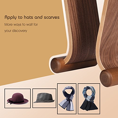 SAMDI Wood Headphone Stand, Headest Hanger Holder Mount Omega Walnut Finish for All Headphone Sizes