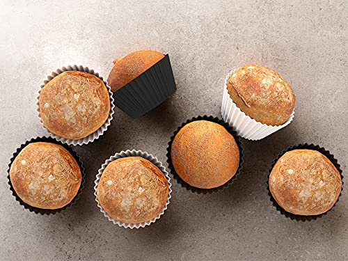 Reusable Silicone Baking Cups, Silicone Baking Molds, Matte Black And Matte White 24 Pack. #TOP6