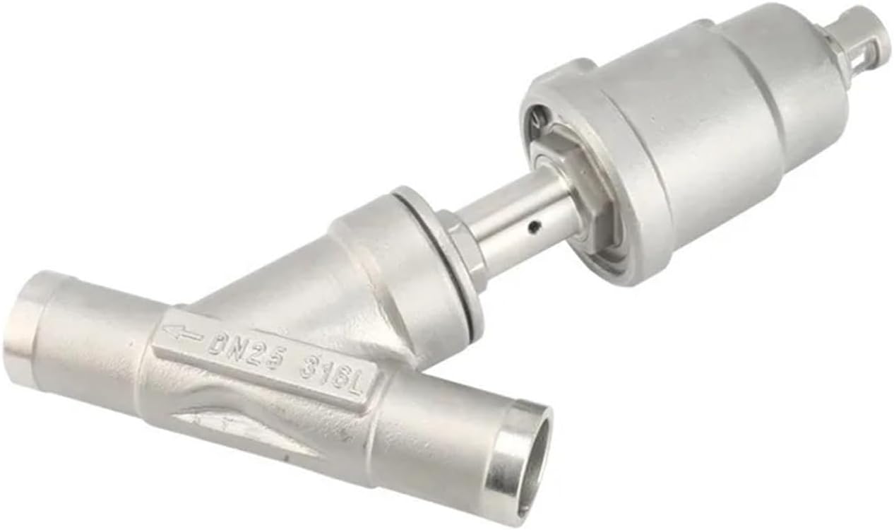 1PCS DN15 DN20 DN25 stainless steel pneumatic welded angle seat valve normally closed stainless steel steam light oil actuator(1",OPEN_SINGLE ACTING)