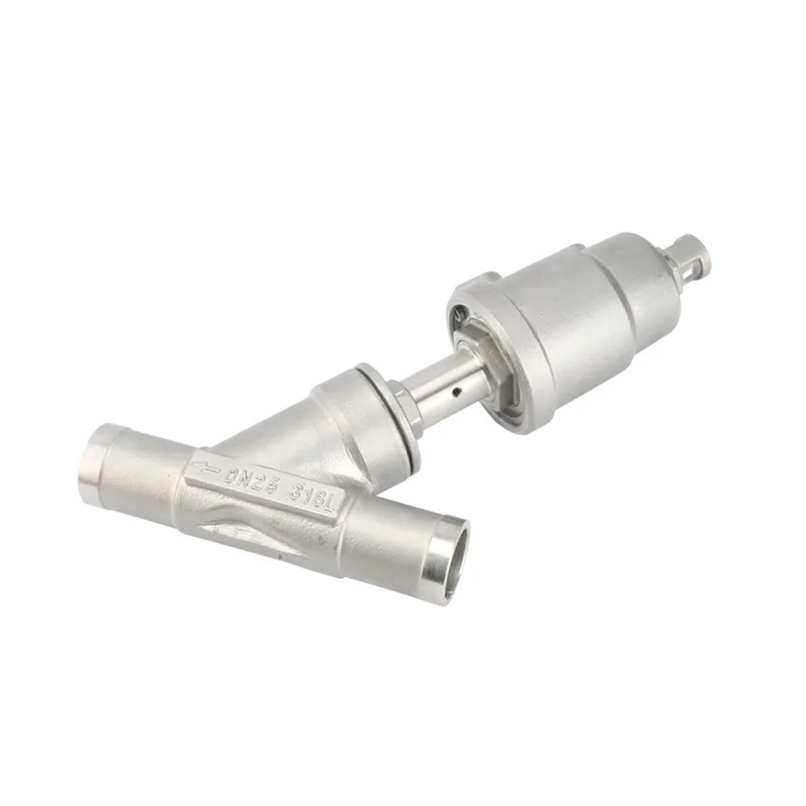 ITFOWIYD DN15 DN20 DN25 Stainless Steel Pneumatic Welding Angle Seat Valve Normally Closed Stainless Steels Actuator(Dn25,OPEN-DOUBLE ACTING)