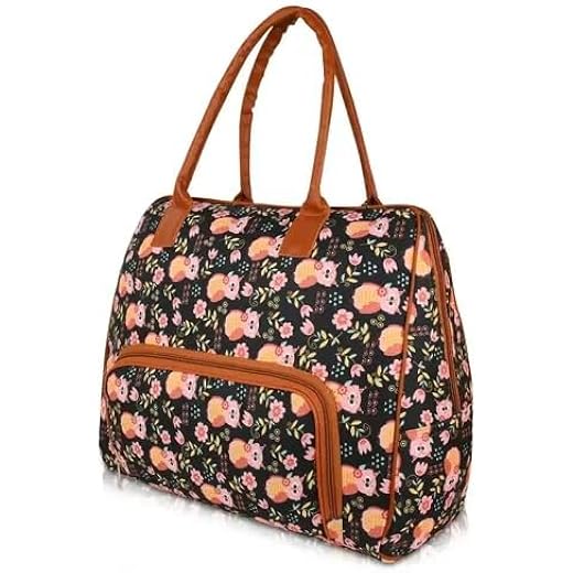 Floral Owl Print Weekender Tote