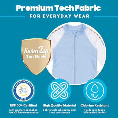Image of SwimZip Boys' Long Sleeve Rash Guard & Swim Shorts Set - UPF 50+ Sun Protection