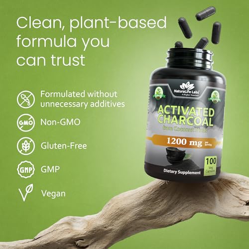 image for NaturaLife Labs Activated Charcoal 1200 mg per Serving – from Coconu