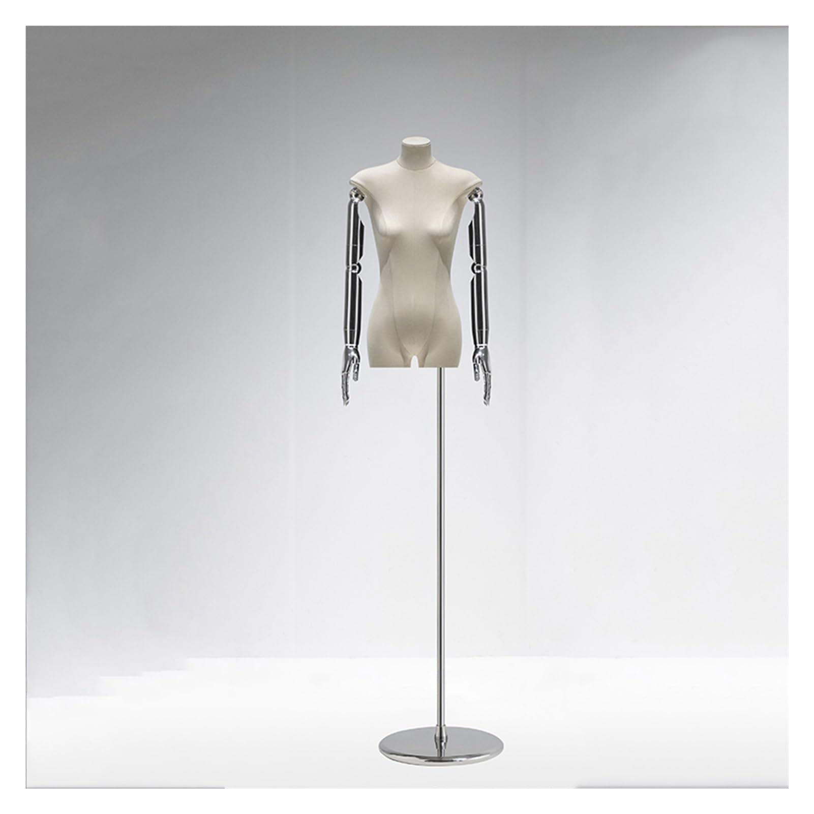 EKBBBYE Female Mannequin Torso Body, Detachable Arms Body Model Mannequin Display Stand, Plating Processes Dummy Mannequin Modle,White,A