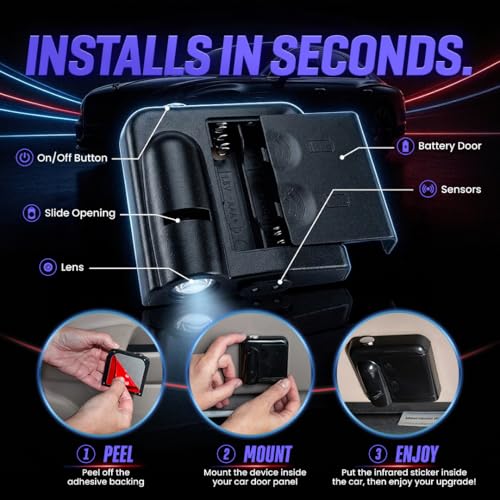 Image of LED Car Door Light - Officially Licensed NFL Wireless Projector - Show Your Team Pride - Battery Powered, Easy Install