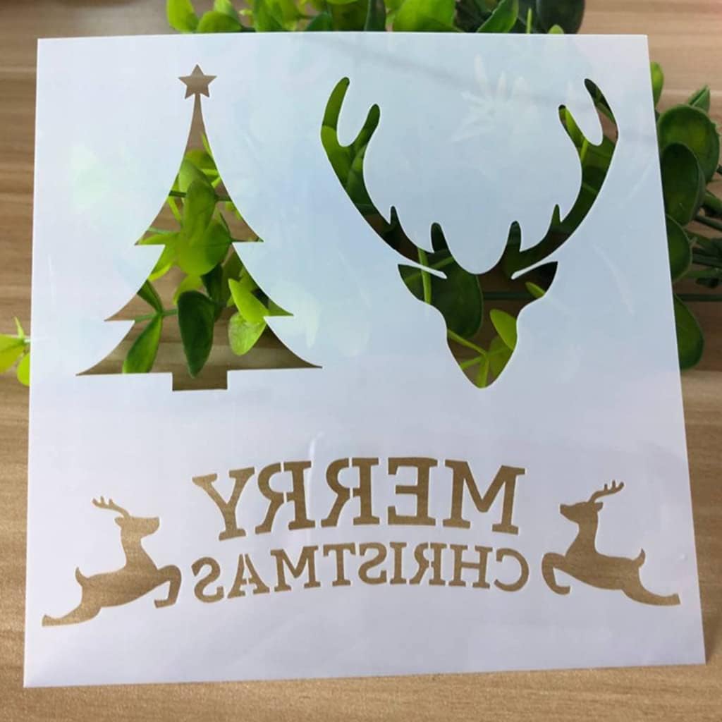 Cake Christmas Baking Stencils Templates for Side Baking Mesh Stencil Fondant for Impres Cookie Stencils Christmas