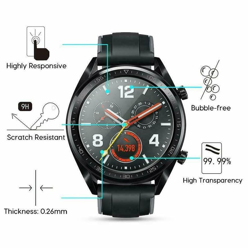 Image of FCS Smart Watch screen guard for CASIO W-800HD-1AV | Pack of 3 | Edge to Edge Coverage | Ultrathin 0.33mm 9H anti shock flexible screen protector
