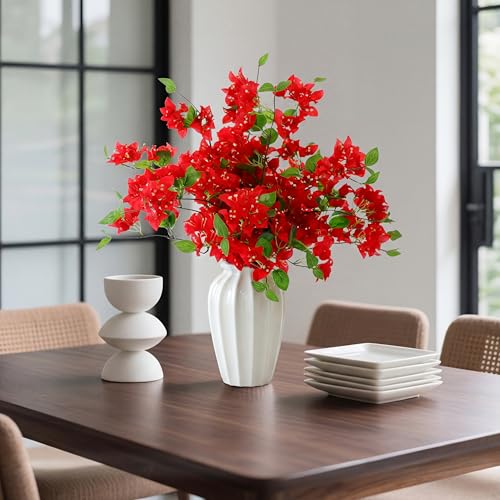 Image of Decor & More 2 PCS Artificial Flowers Bunch - Realistic Silk Bougainvillea Long Stem Artificial Flower Bunch Without Pot | Artificial Flower for Decoration | (Without Pot)