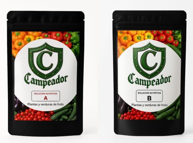 Campeador – Solución Nutritiva para Plantas de Fruto | Hidroponía y Cultivo Tradicional | Fertilizante Líquido Completo NPK + Micronutrientes | Crecimiento, Fructificación y Raíces Fuertes | 1L