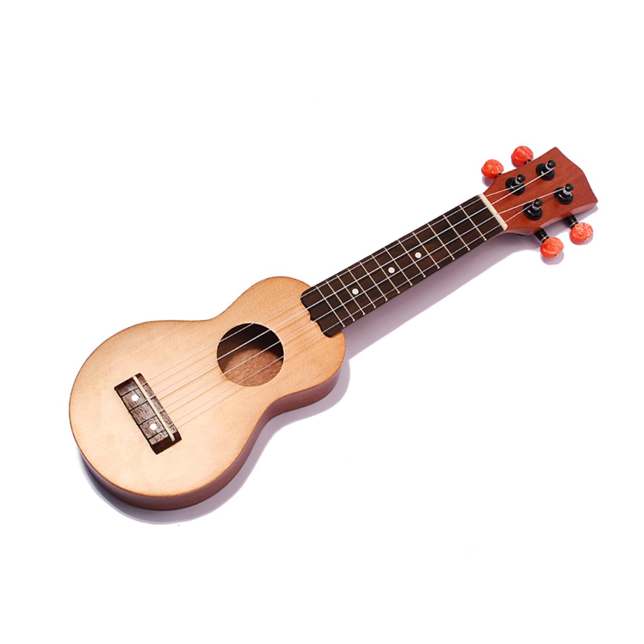 BESPORTBLE Mini-taschen-ukulele Mit Griffbrett Aus Fichte Holzinstrument Reise-ukulele Fichten-konstruktion Mit Schallloch