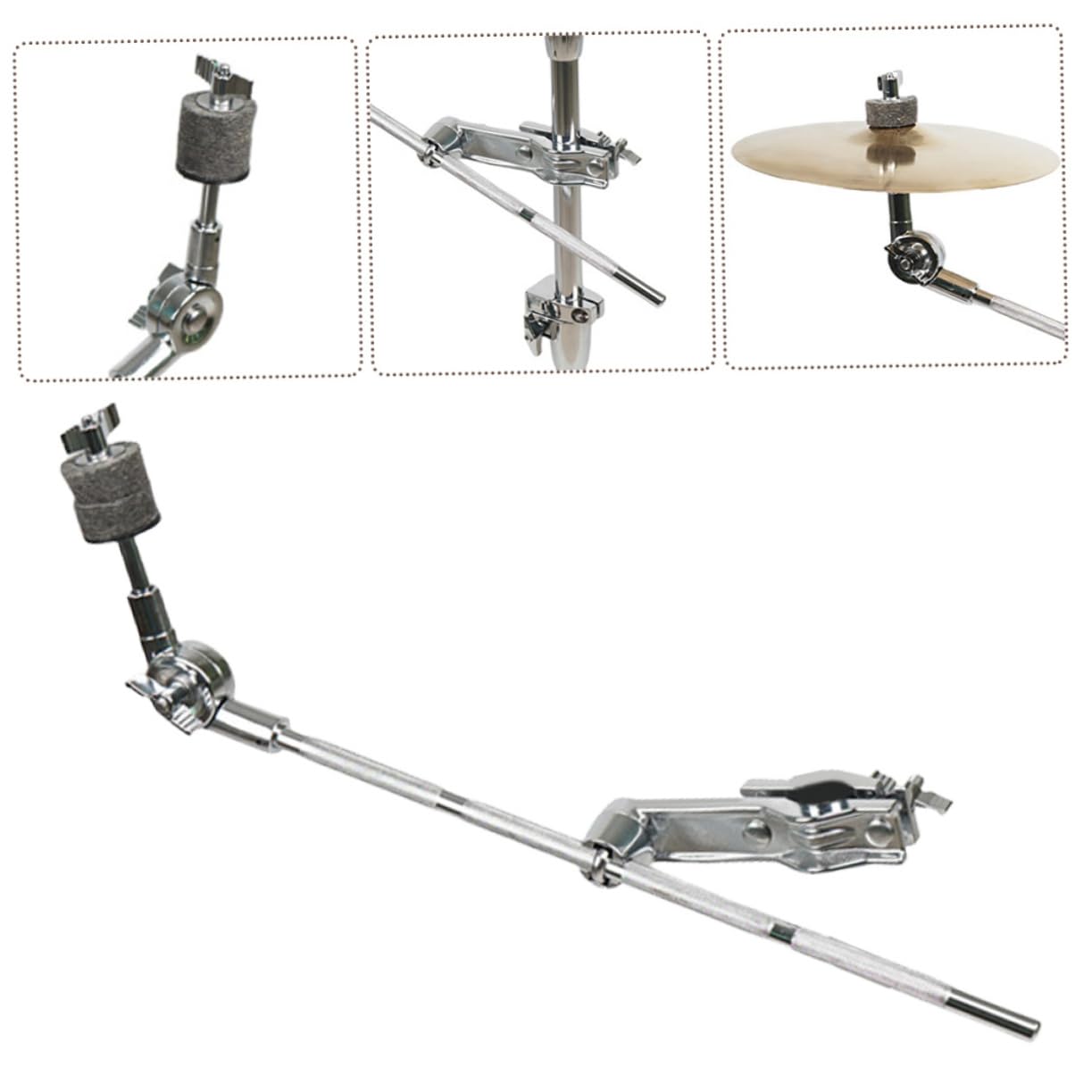 HEMOTON Clip De Extensión Para Platillos Rítmicos De Acero Inoxidable Brazo Para Soporte Profesional De Batería De Repuesto Para Instrumento De Percusión Uso Escenario De Música