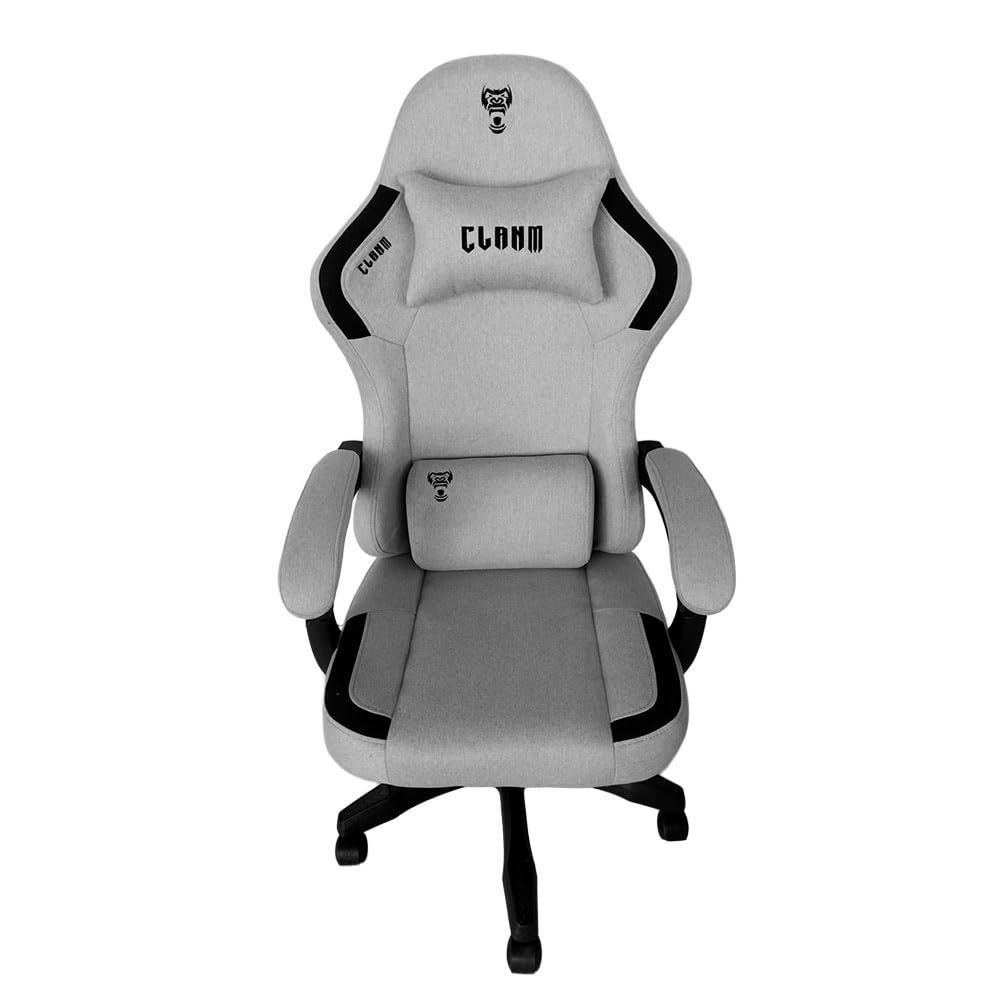 Cadeira Gamer ClanM Velt Silver Cinza Ergonômica Reclinável