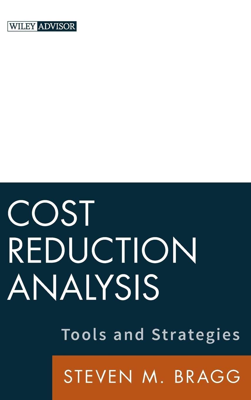 Cost Reduction Analysis by SM Bragg HARDBACK 9780470587263