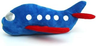 Pet Chewing Plush Plane Toy 9.45 Inch Squeaky, Bite-Tough Dog & Cat Toy for Stress Relief, Interactive Play with Teeth Cleaning Texture