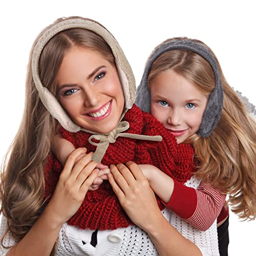 3 Pieces Winter Kids Ear Muff Children Ear Warmers Kid Knitted Earmuff Soft Plush Girls Earmuffs For Cold Weather (Gray, Beige, Black) #TOP6
