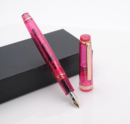 Vista 100 de JINHAO 82 Pluma Estilográfica (Rosa Transparente Rojo, Punta Fina 0.020 in)
