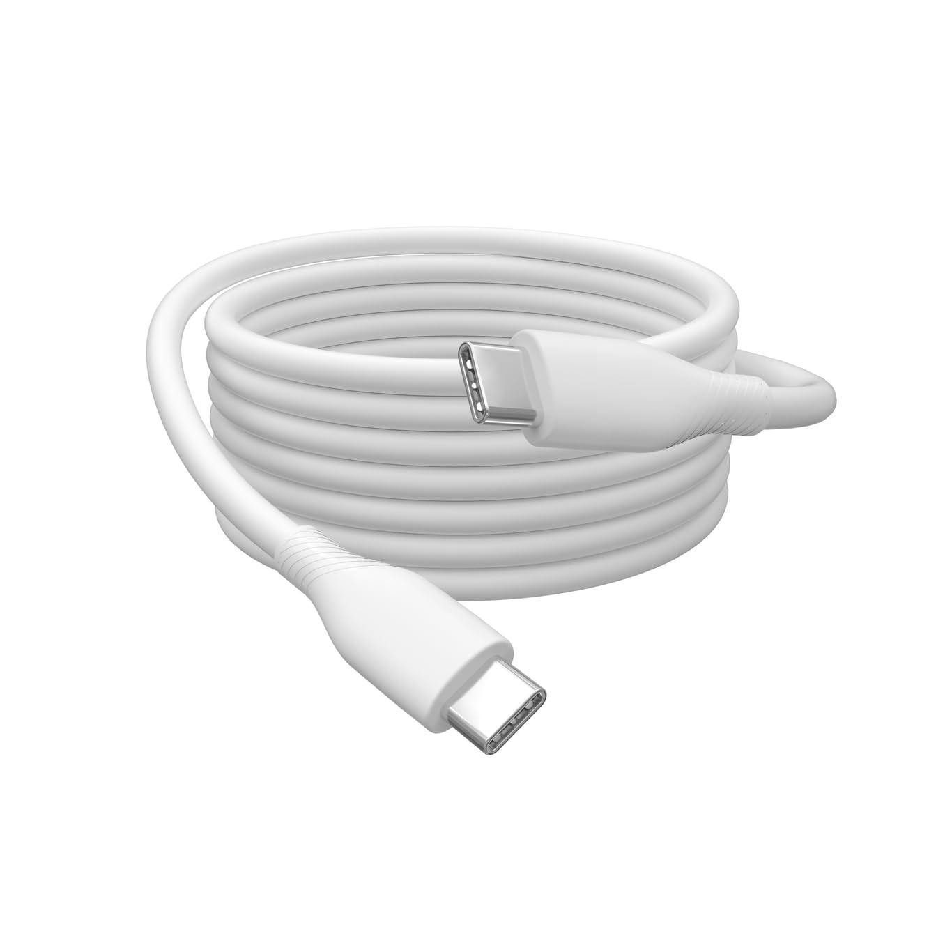 DIGITUS Kabel połączeniowy USB 2.0-1m - USB Typ-C do Typ-C - High-Speed 480 Mbit/s - 60W Power Delivery - elastyczny silikonowy kabel - biały - do iPad, iPhone, smartfonów, tabletów, laptopów