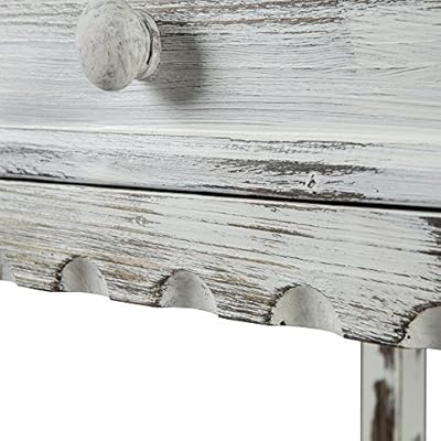 Rustic Cottage Media/Console Table with 1 Drawer and 1 Shelf, White Antique 51bSkcSEDPL. SS400