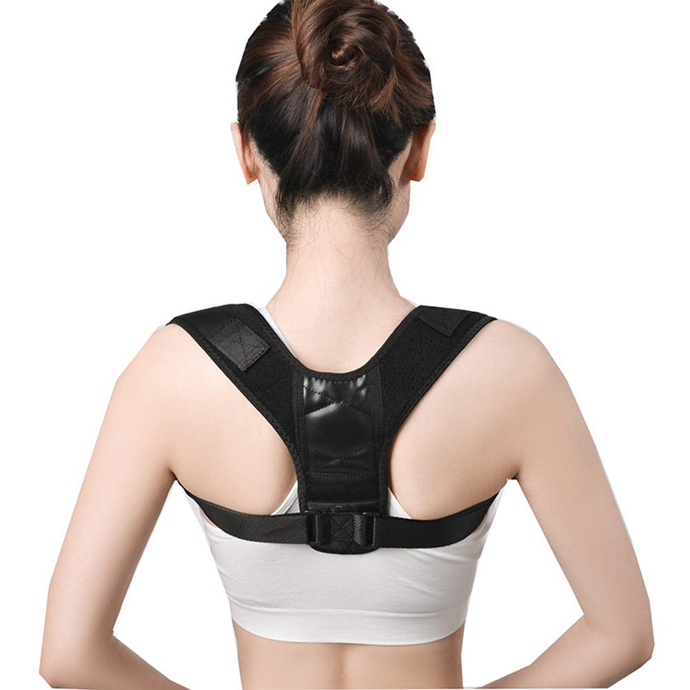Posture Corrector For Men And Women, Adjustable And Comfortable Klavikulapflege For The Top back to improve the posture and to relieve pain,Black