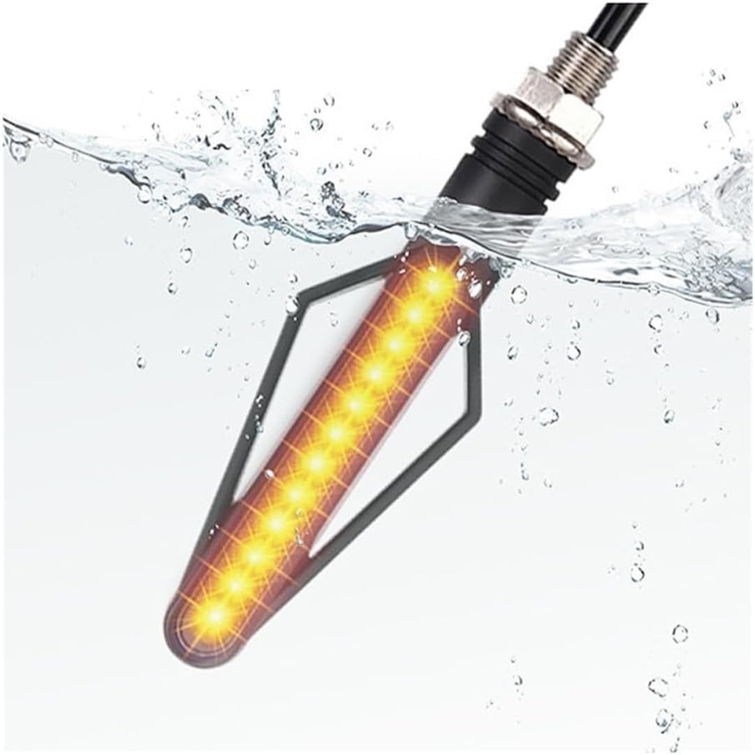 Generic Mini uniwersalne wskaźniki Dla MT 07 09 03 Motocyklowe światła kierunkowskazów, jasne bursztynowe, białe, do jazdy dziennej, czerwone, światła stopu (2 szt., żółte)