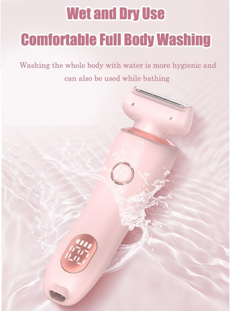 Vantique Shaver, Glowbabe on The Go Lady Shaver, Glow Aura Womens Razor, Glowshave 2-in-1 Women's Ipx7 Waterproof Bikini Trimmer for Women (Blue)