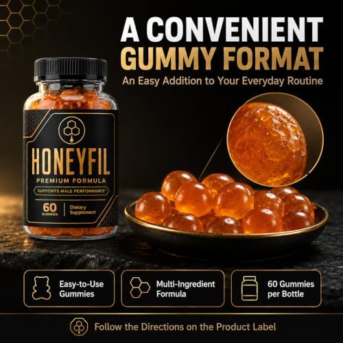 HoneyFil Gummies, 60 Count, HoneyFil Gummies, 60 Count, Men’s Daily Wellness Supplement with Raw Honey - 5