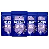Dr Teal's Pure Epsom Magnesium Salt Soak, Soothe & Sleep with Lavender, 3 lb (Pack of 4)