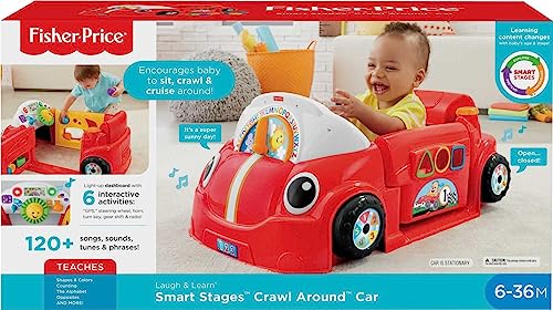 Fisher-Price Laugh & Learn Baby Activity Center Crawl Around Car With Music Lights And Smart Stages For Infants And Toddlers, Red (Amazon Exclusive) #TOP5