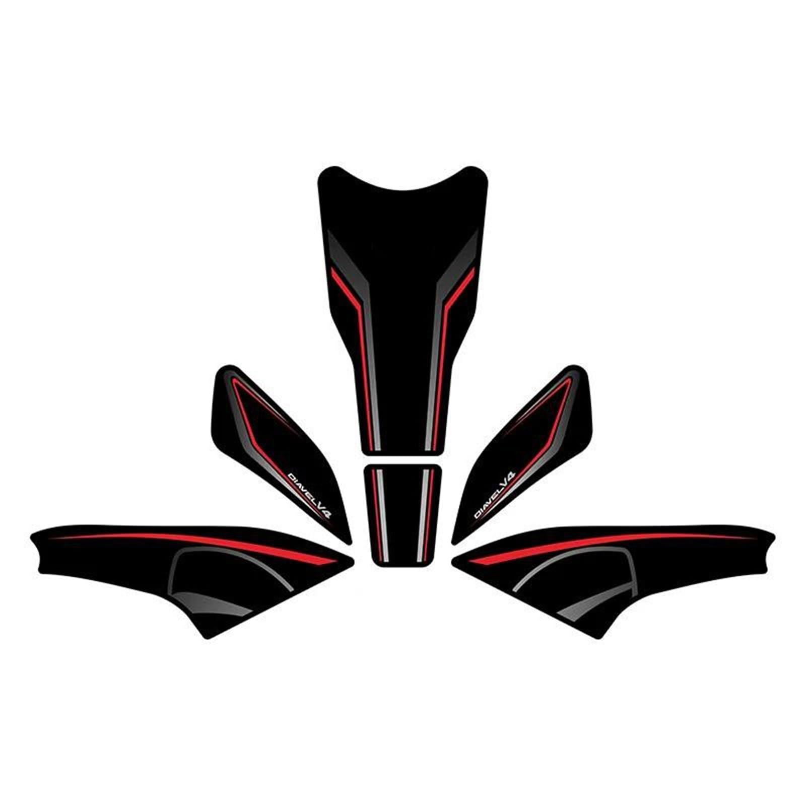 Motorcycle Accessories Fuel Tank Anti-Slip Sticker Kit Fuel Tank Pad Decal for Ducati for DIAVEL V4 2023(Style 6)