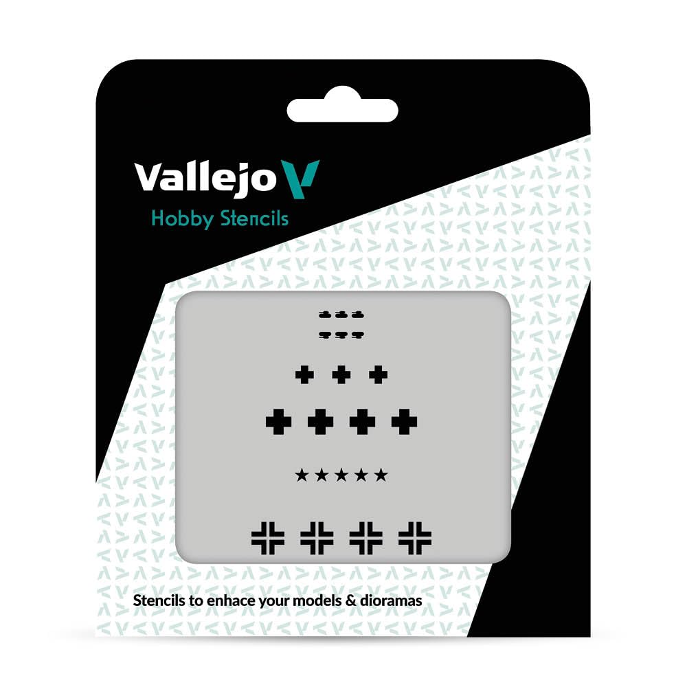 VALST-AFV001 - AV Vallejo Stencils - 1:35 Asstd German WWII Tank Marks