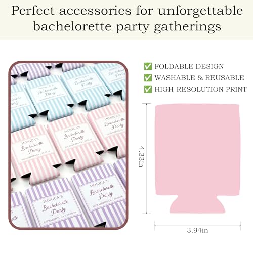 Image of Custom Bachelorette Can Coolers for Bachelorette Party & Beach Trip