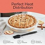 Muldale White Ceramic Pie Dish 23cm Fluted - 9 Inch Apple Crumble Pie Pan for Baking - Lead Free Round Flan Dishes for The Oven - Image 5