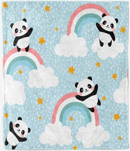 ANHOPE Colorful Rainbow Blanket Soft Lightweight Flannel Fleece Blanket for Bed Sofa Couch Boho Yoga Elephant Print Pattern All Season Decorative Throw Blanket for Baby Kids Toddler 100 x 130 cm