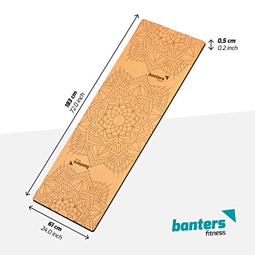 banters Yogamat van Kurk en Natuurlijke Rubber - Afmetingen 183 x 61 x 0,5 cm - Afbeelding 4
