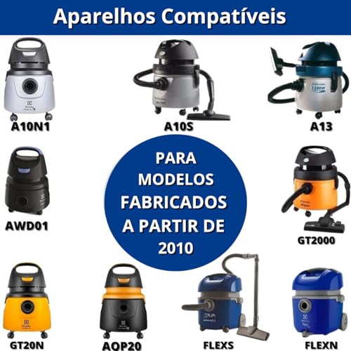 Kit 6 Sacos Aspirador de Pó Descartável Para Modelos Electrolux Flex1400 A10 A13 Awd01 Aqp20 Acqua P