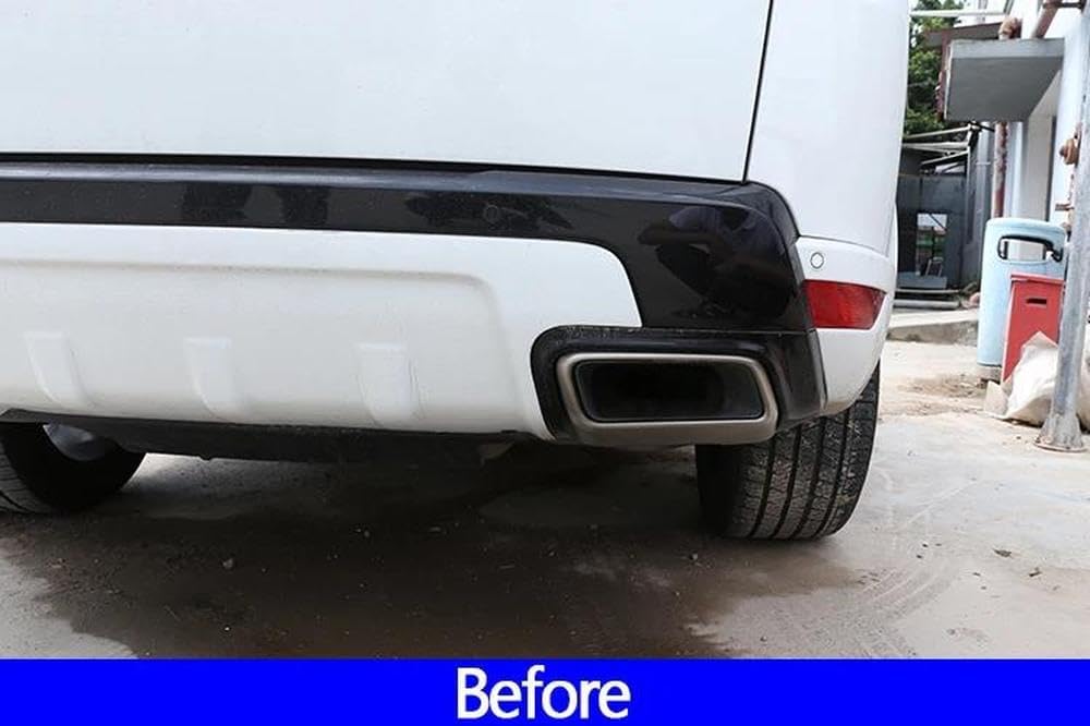 Spare Parts For Land Rover Range Rover Sport 2018 2019 Glossy Black Chrome Stainless Steel Car Exhaust Pipe Cover Trim Accessories(Bright black)