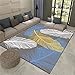 Tapis Jardin Tapis Chambre Bebe Grey Yellow Blue Feather Design Girl Chambre Kid Chambre Accessoires Anti-Slip Anti-Mite BruitTapis Enfant Fille 160X200cm