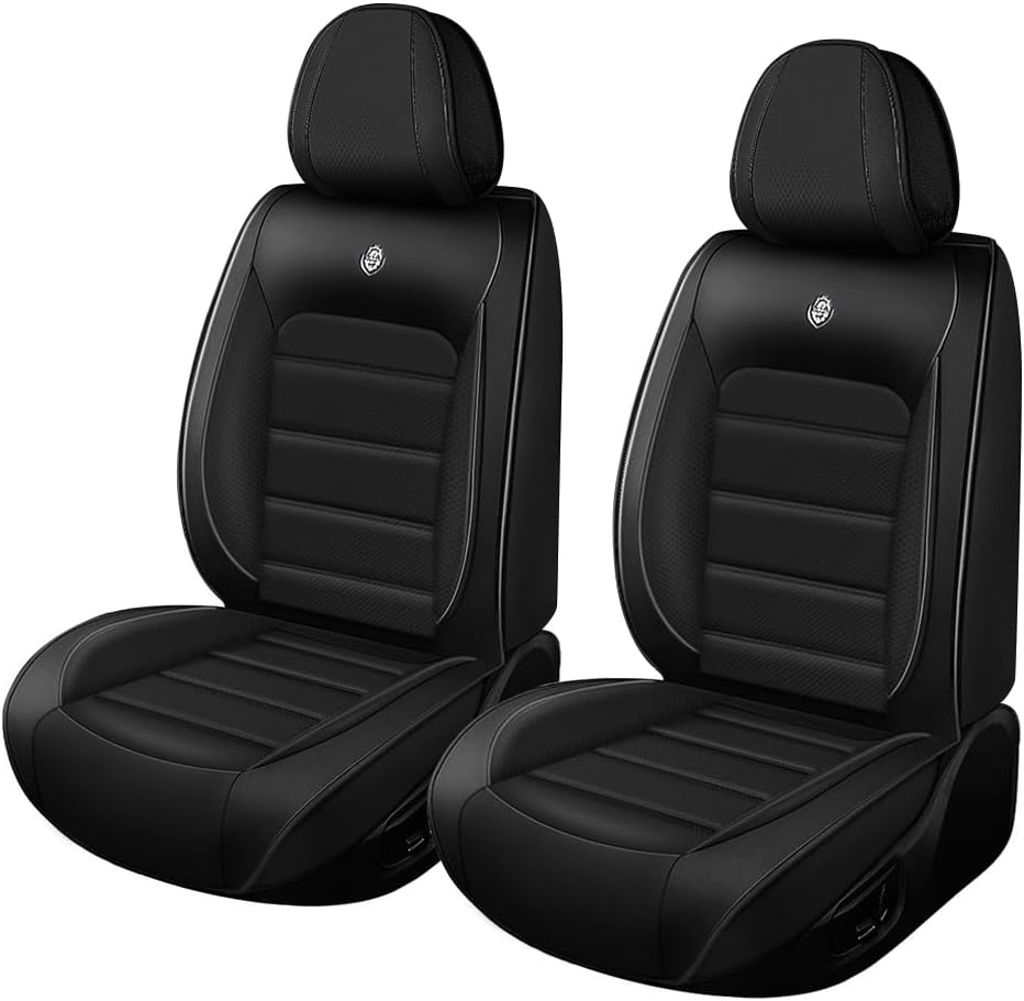 Leather Car Seat Covers for Hyundai Tucson 2006-2024,Waterproof Soft Seat Covers,Interior Accessories Seat Covers Protector Airbag Compatible(2pcs Black Standard)